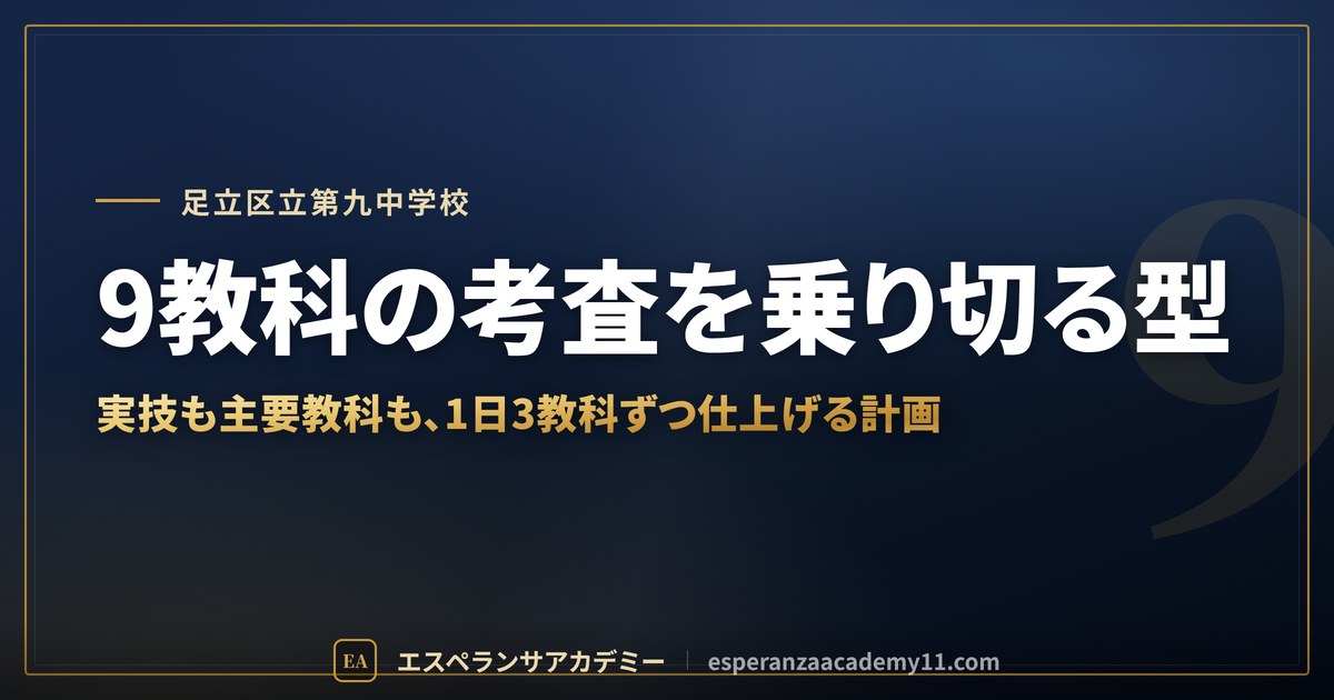 9教科の考査を乗り切る型