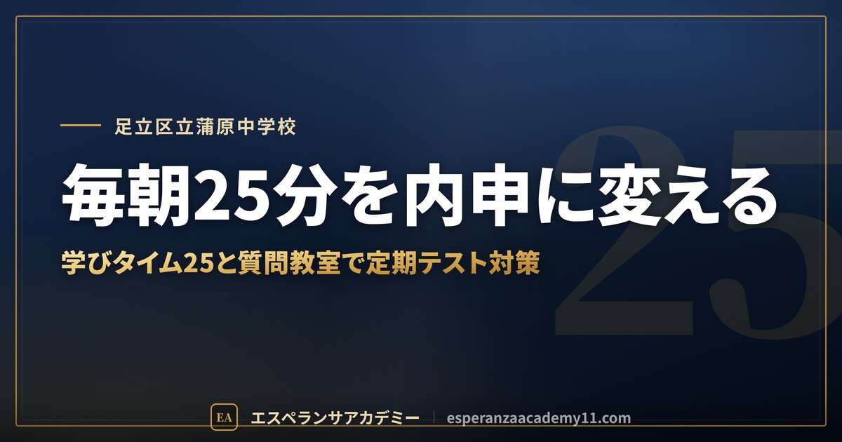 毎朝25分を内申に変える