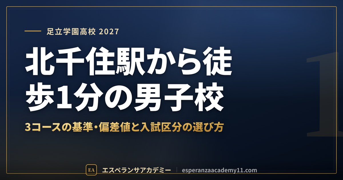 足立学園高校に合格したい｜偏差値・内申基準・入試区分と北千住からの通学