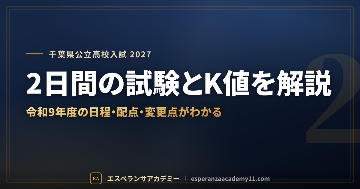 2日間の試験とK値を解説