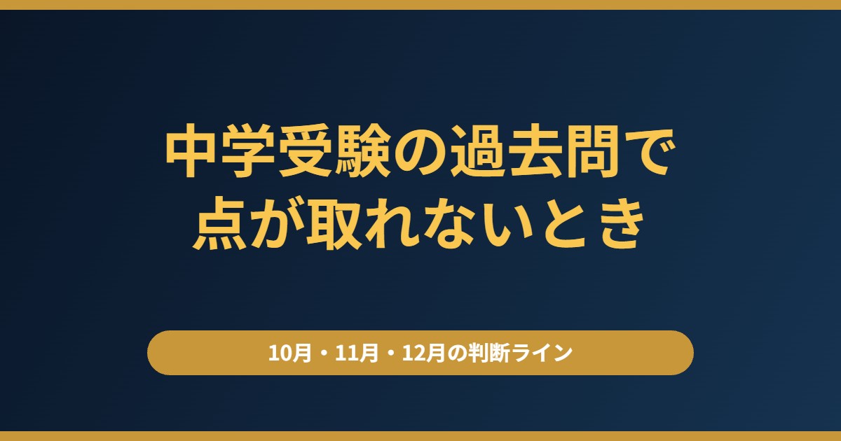 中学受験の過去問で点が取れないときの10月・11月・12月の判断ライン