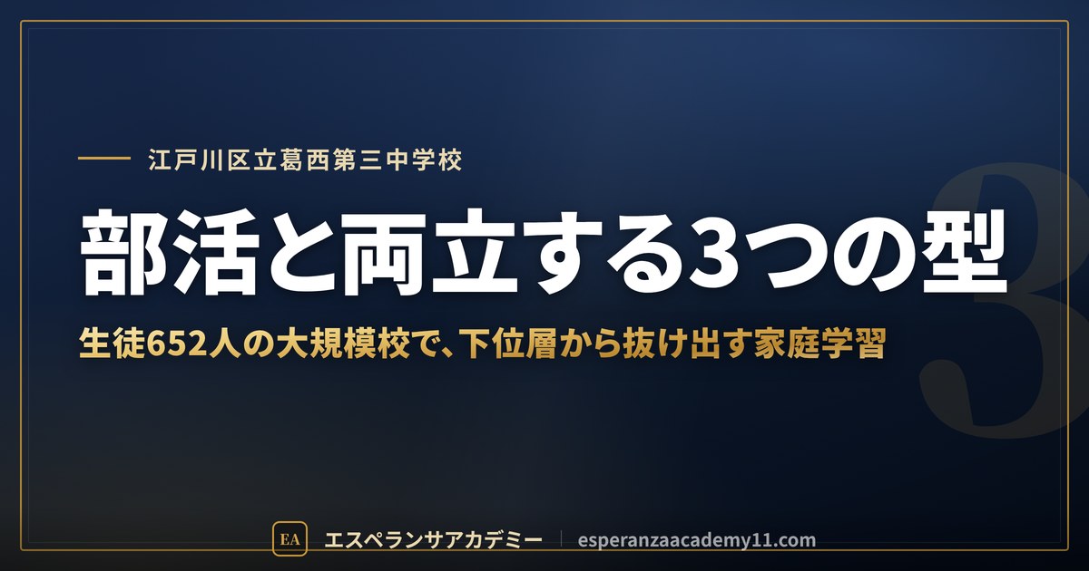 部活と両立する3つの型