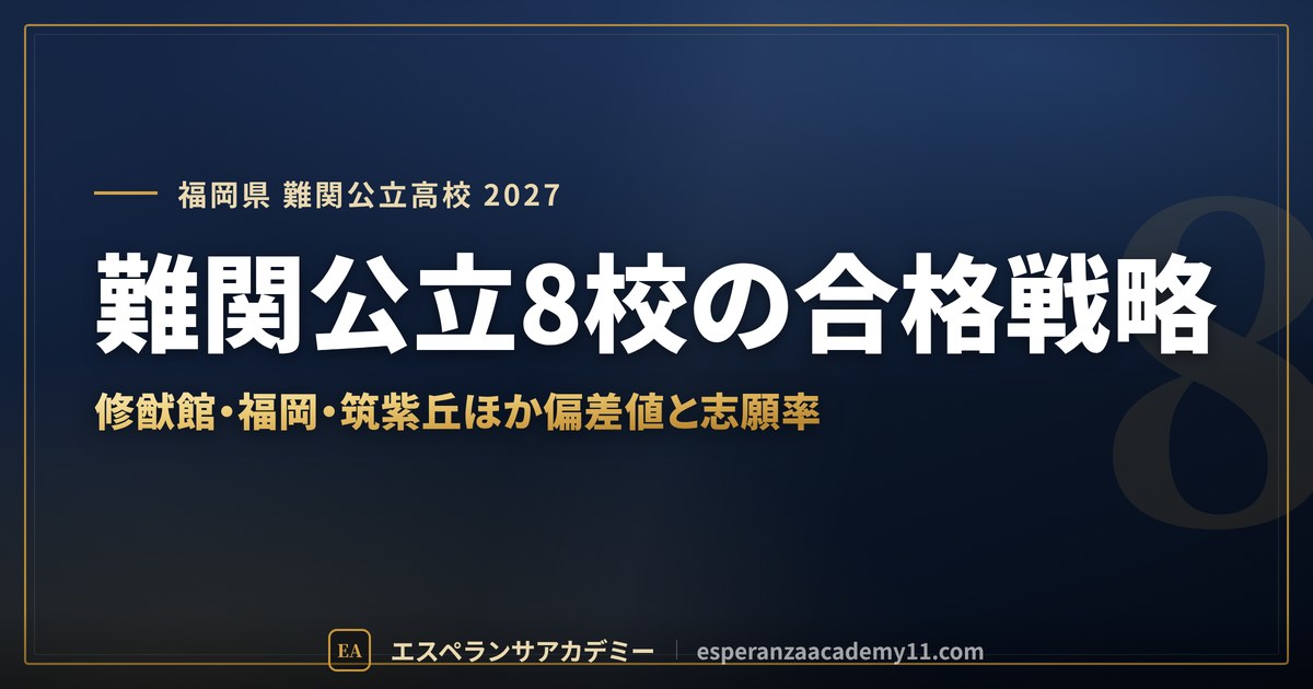 難関公立8校の合格戦略