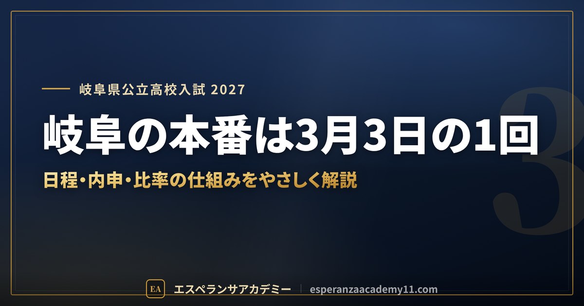 岐阜の本番は3月3日の1回