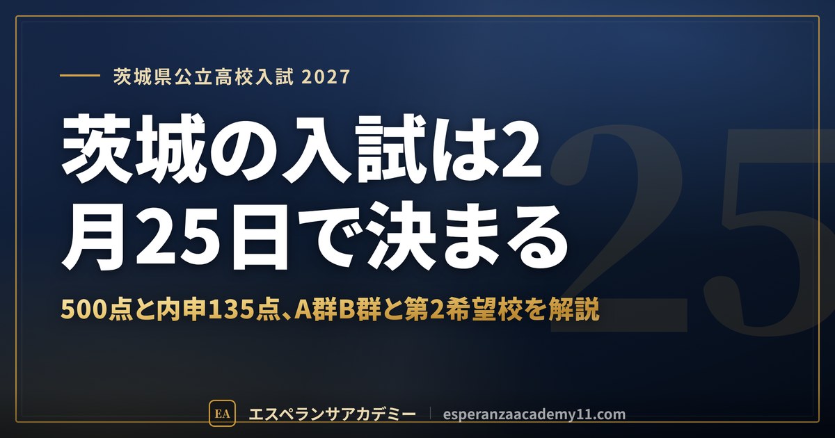 茨城の入試は2月25日で決まる