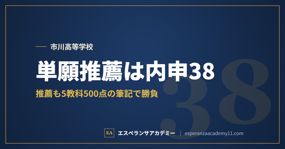 単願推薦は内申38