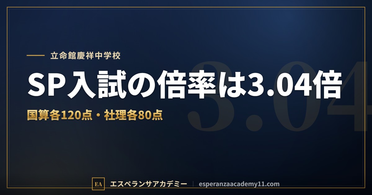 立命館慶祥中学校の入試対策|配点と合格最低点