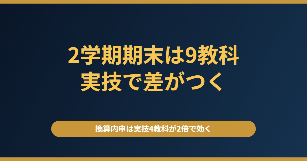 2学期期末は9教科｜実技4教科で内申に差がつく理由と対策の始め方