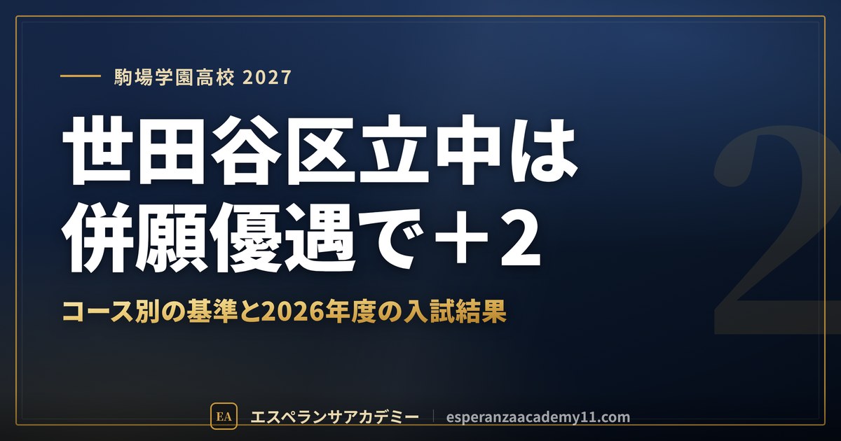 駒場学園高校に合格したい｜偏差値・倍率・内申の目安と通学【世田谷区の中学生向け】