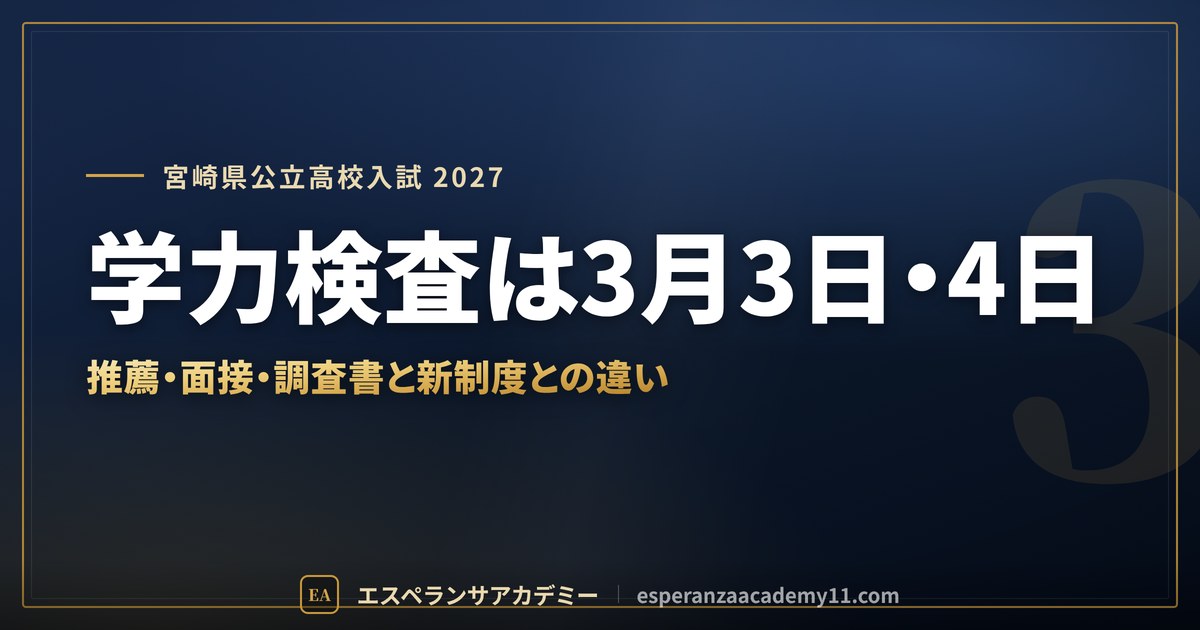 学力検査は3月3日・4日