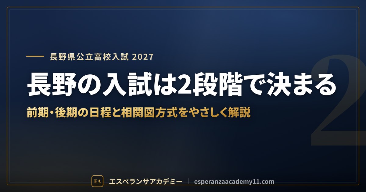 長野の入試は2段階で決まる