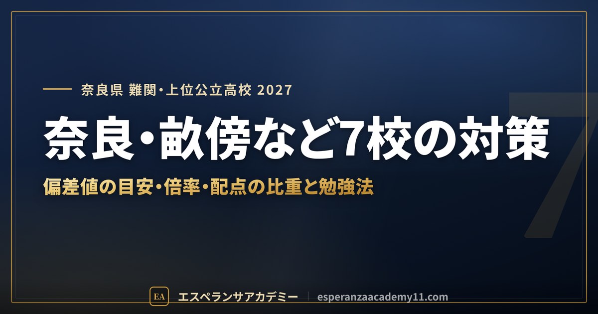奈良・畝傍など7校の対策
