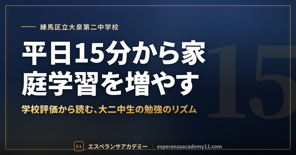 平日15分から家庭学習を増やす