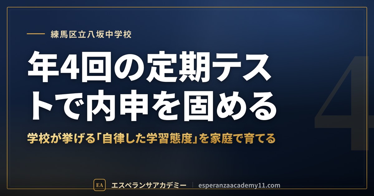 年4回の定期テストで内申を固める