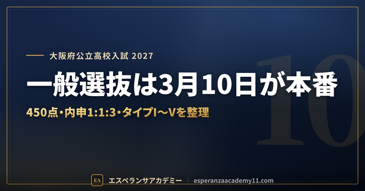 一般選抜は3月10日が本番
