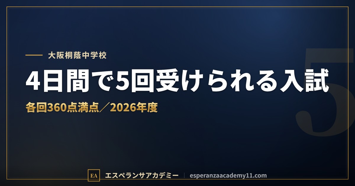 大阪桐蔭中学校の入試対策｜配点と合格最低点