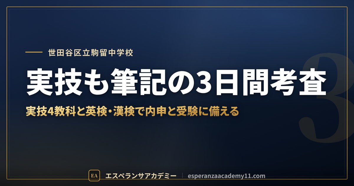 実技も筆記の3日間考査