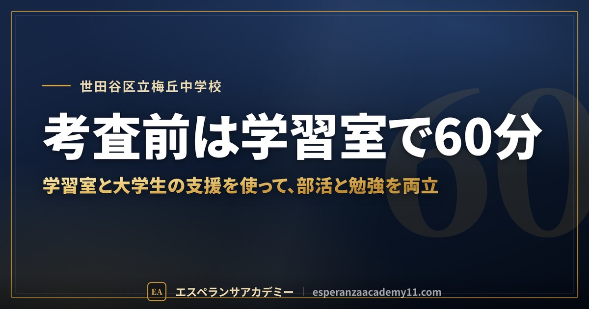 考査前は学習室で60分