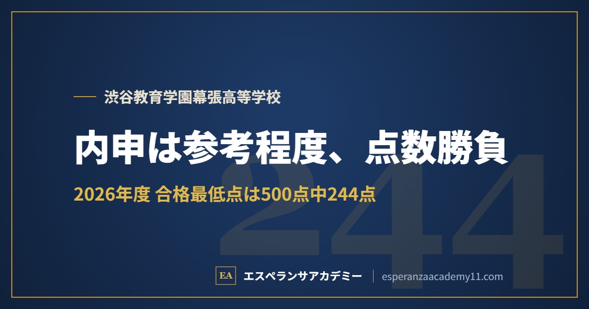 内申は参考程度、点数勝負