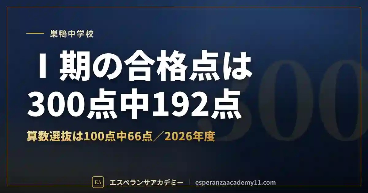 巣鴨中学の入試対策｜配点と合格点