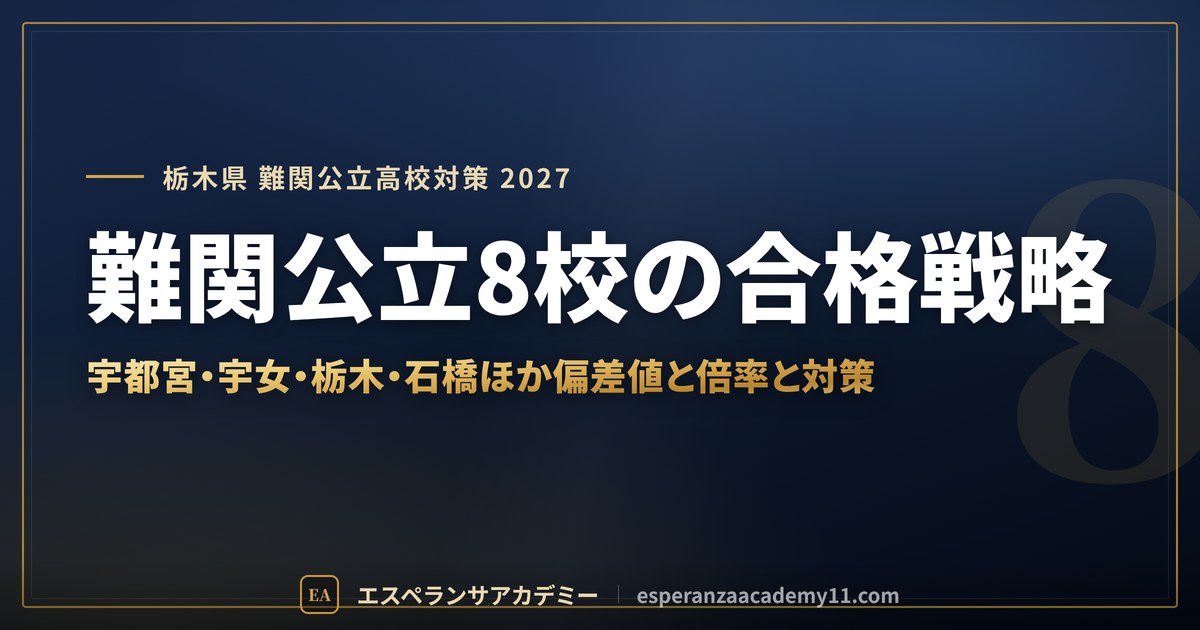 難関公立8校の合格戦略