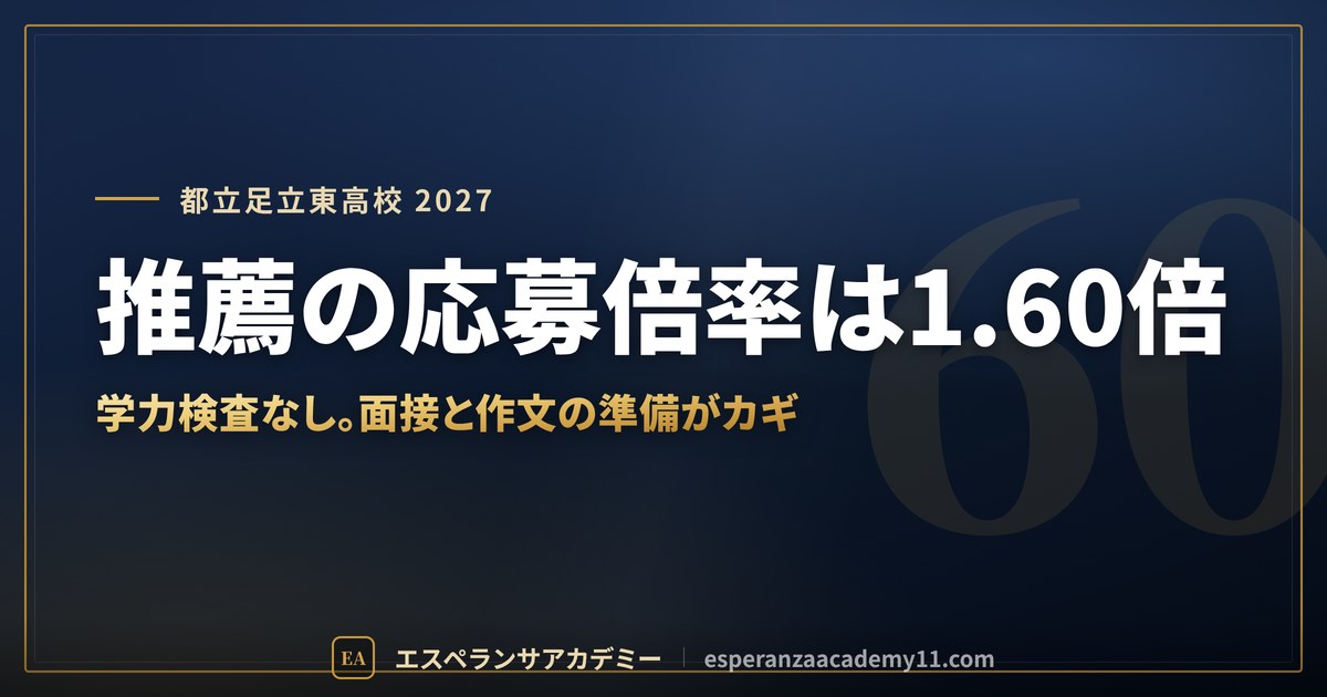 都立足立東高校に合格したい｜偏差値・倍率・内申の目安と通学【エンカレッジスクール】