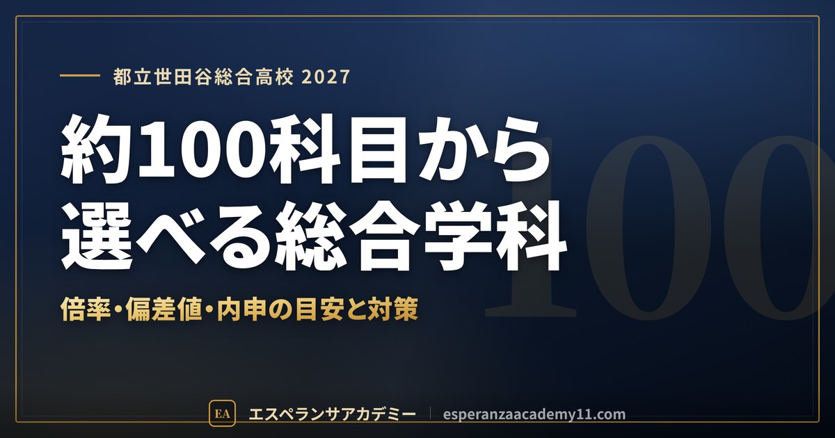 都立世田谷総合高校に合格したい｜偏差値・倍率・内申の目安と通学【2027年入試】