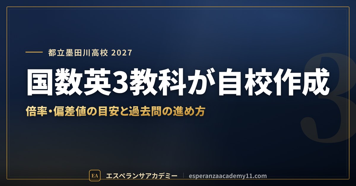 都立墨田川高校に合格したい|偏差値・倍率・内申の目安と自校作成問題・通学