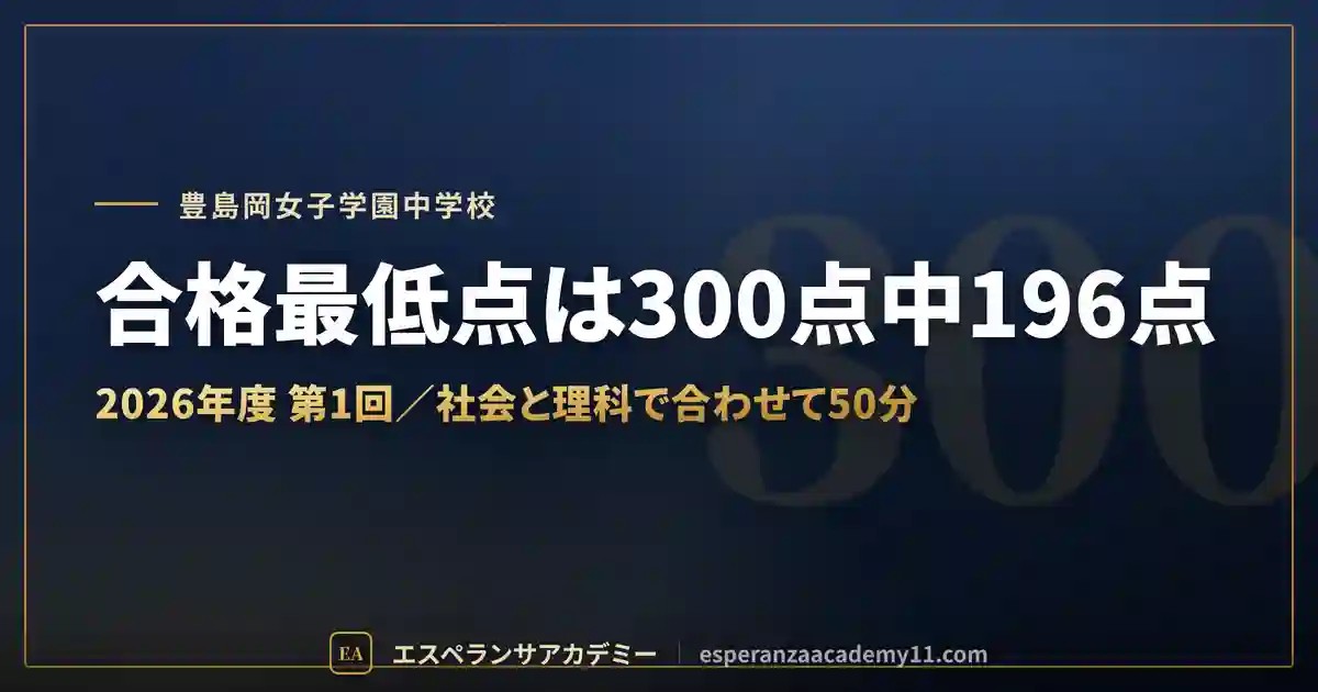 豊島岡女子学園中の入試対策｜配点と合格最低点