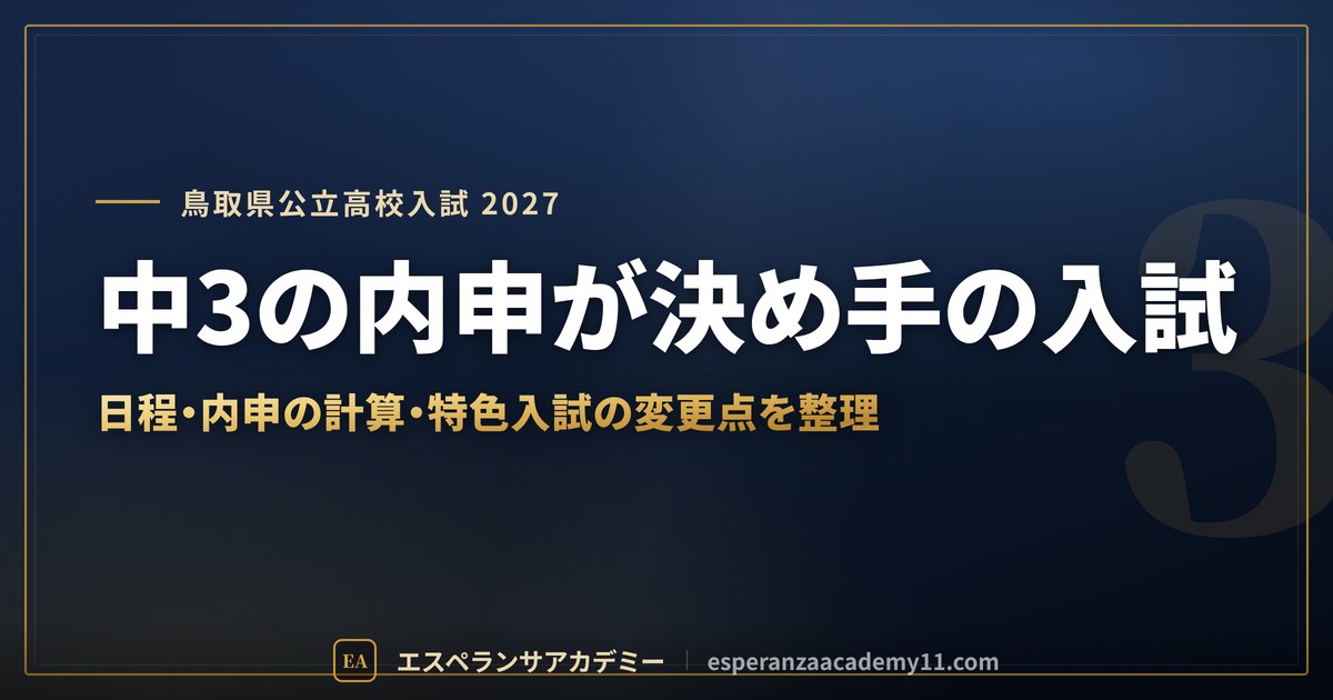 中3の内申が決め手の入試