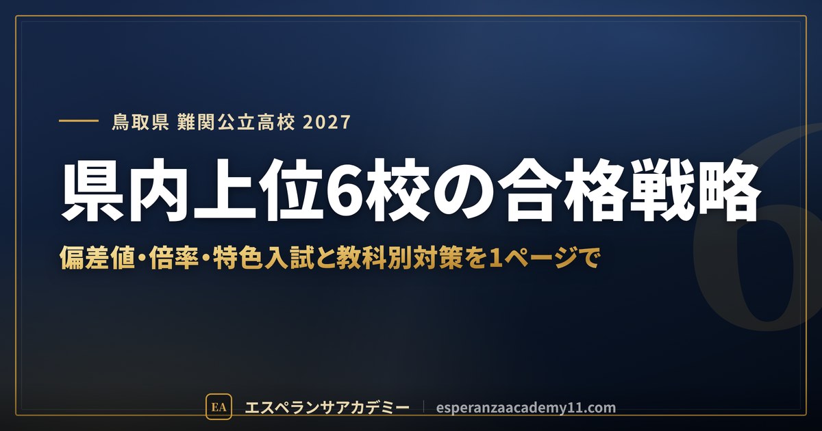 県内上位6校の合格戦略