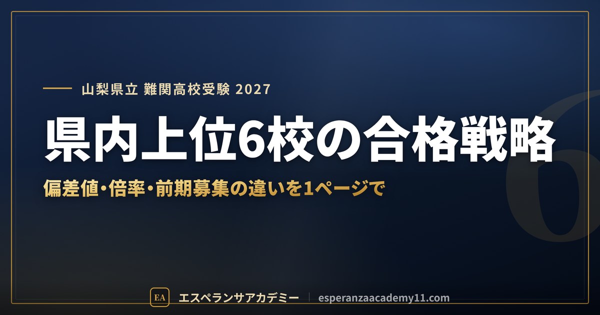 県内上位6校の合格戦略