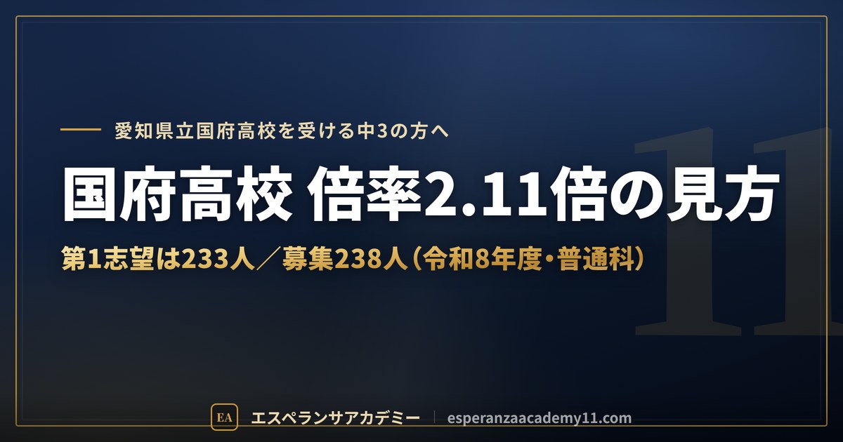 国府高校の倍率2.11倍の見方