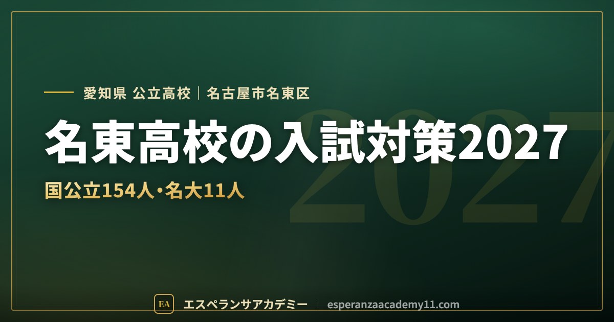 名東高校の入試対策2027