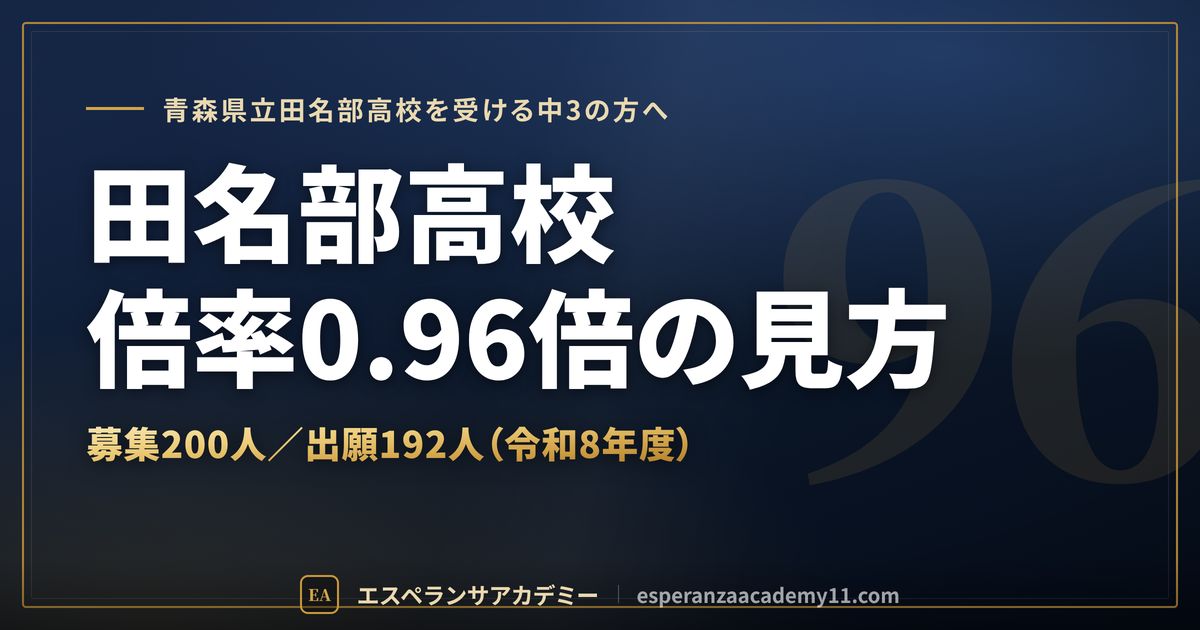 田名部高校の倍率0.96倍の見方