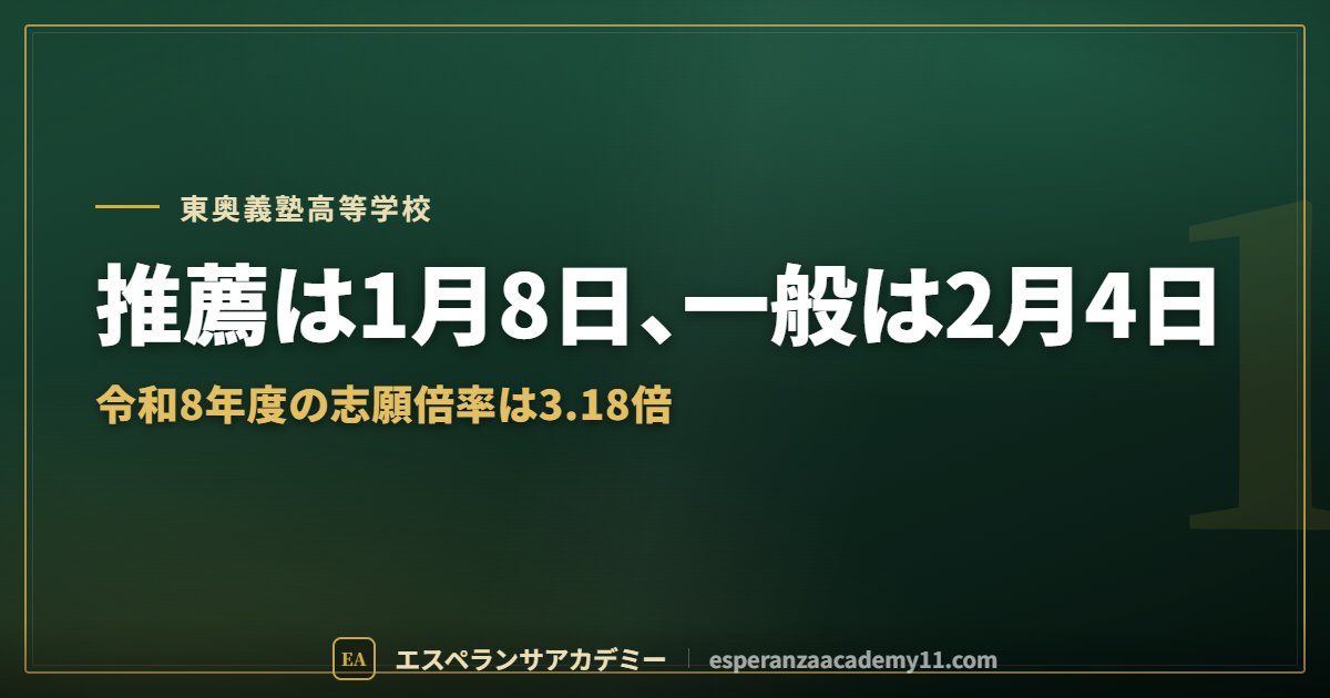東奥義塾高校の入試対策ガイドの見出し画像