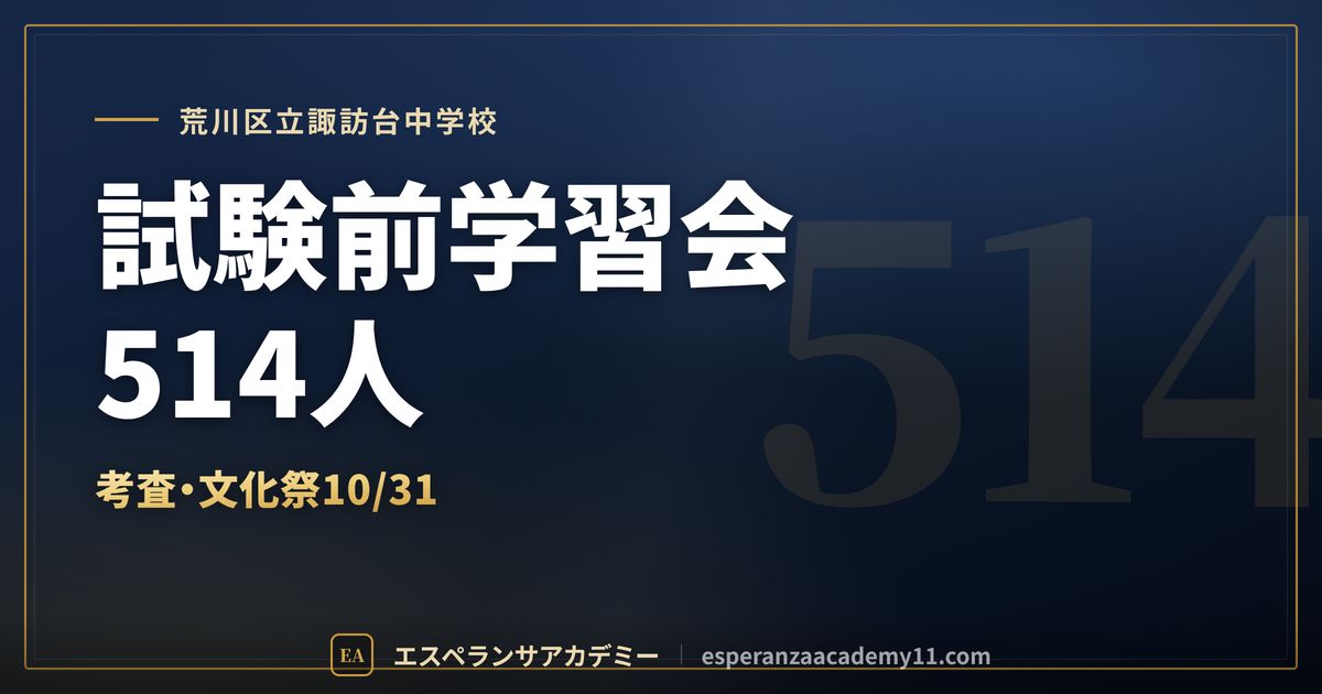 荒川区立諏訪台中学校の定期テスト対策