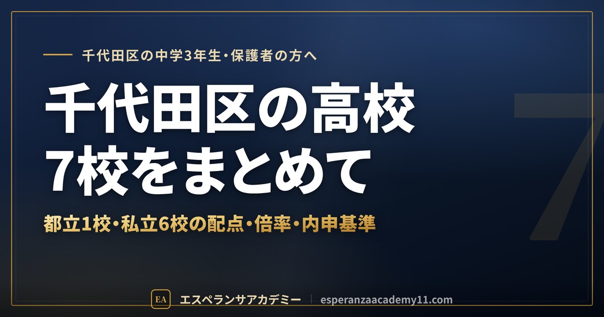 千代田区の高校受験 都立1校・私立6校のまとめ