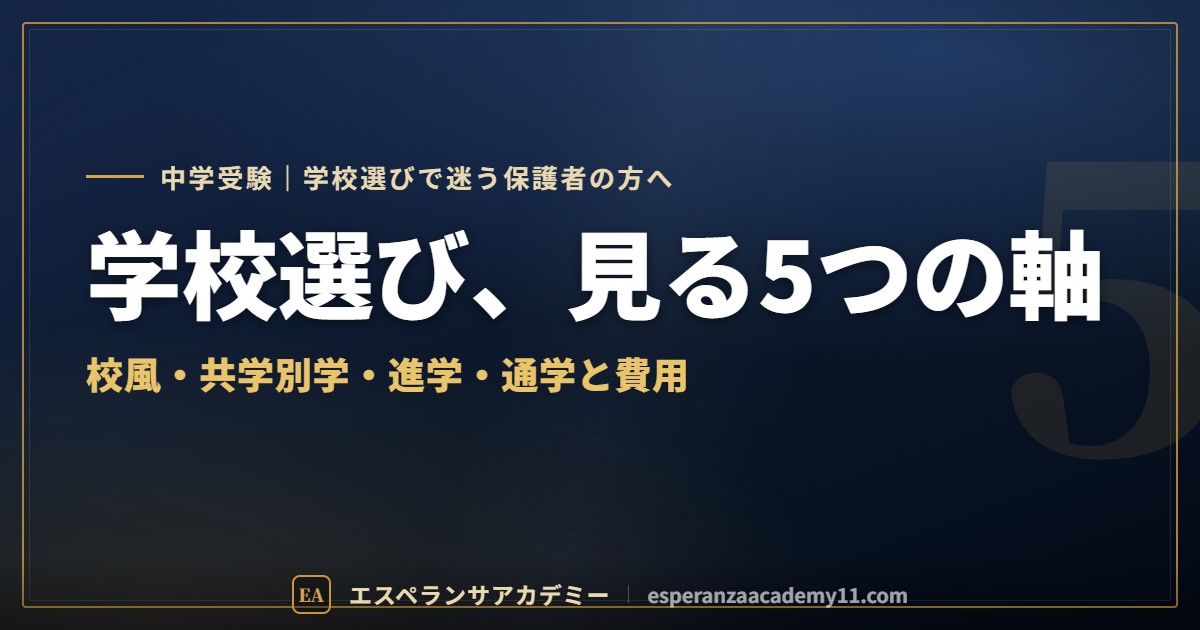 中学校の選び方 5つの軸