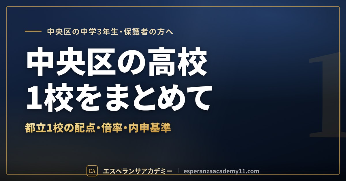 中央区の高校受験 都立1校のまとめ