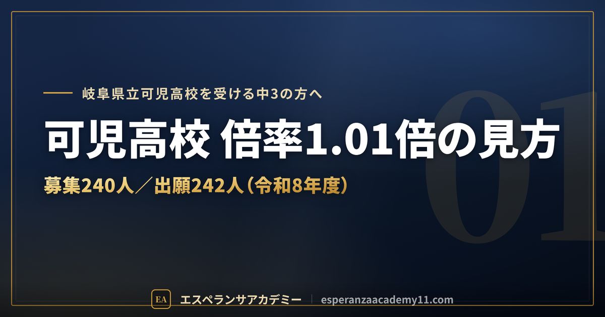 可児高校の倍率1.01倍の見方