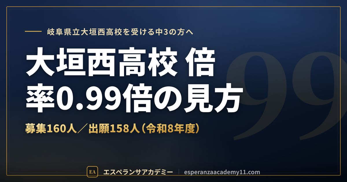大垣西高校の倍率0.99倍の見方