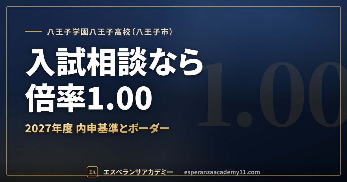 八王子学園八王子高校(八王子市)|入試相談なら倍率1.00