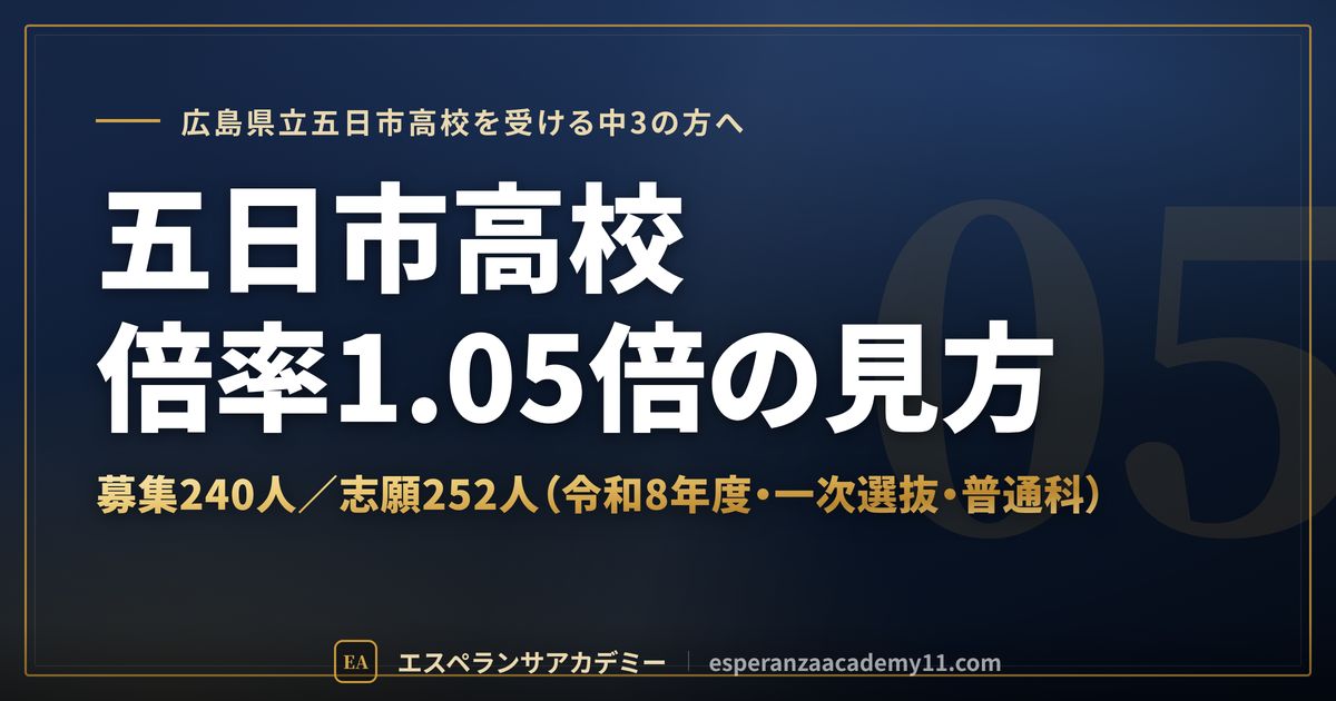 五日市高校の倍率1.05倍の見方