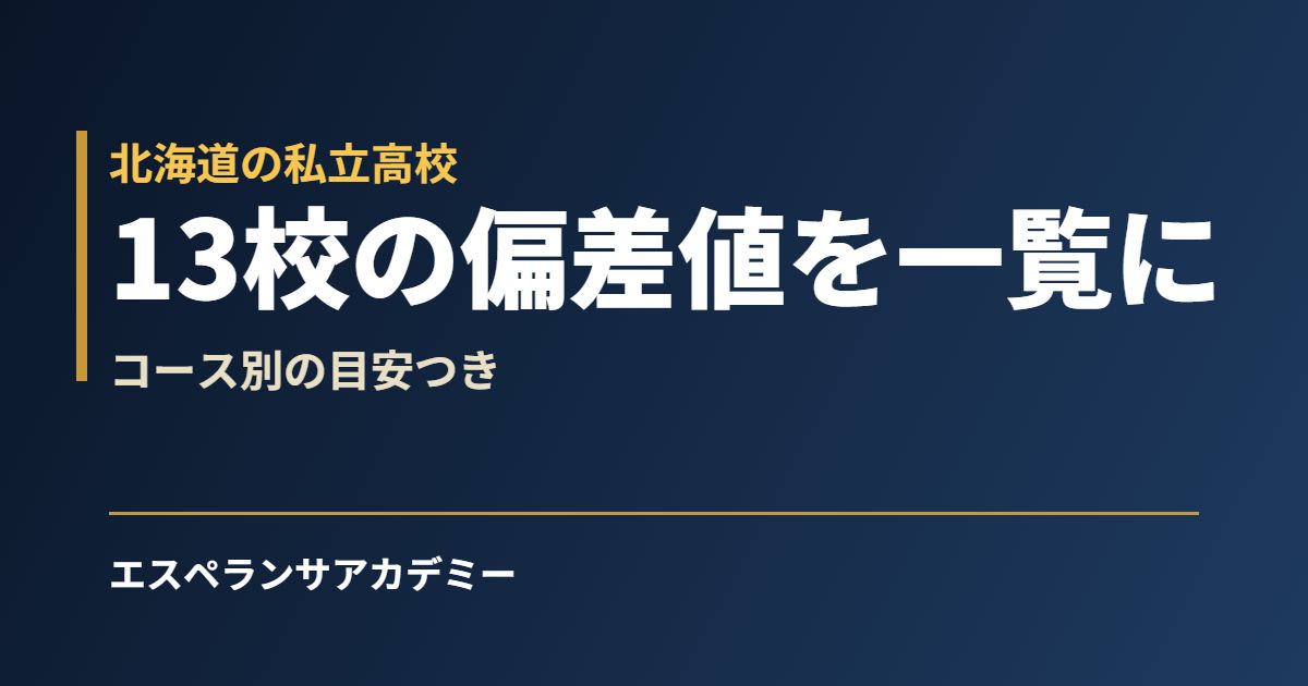 北海道の私立高校 偏差値の目安一覧