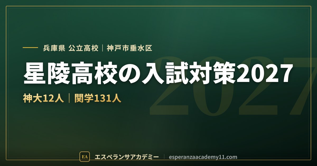 星陵高校の入試対策2027