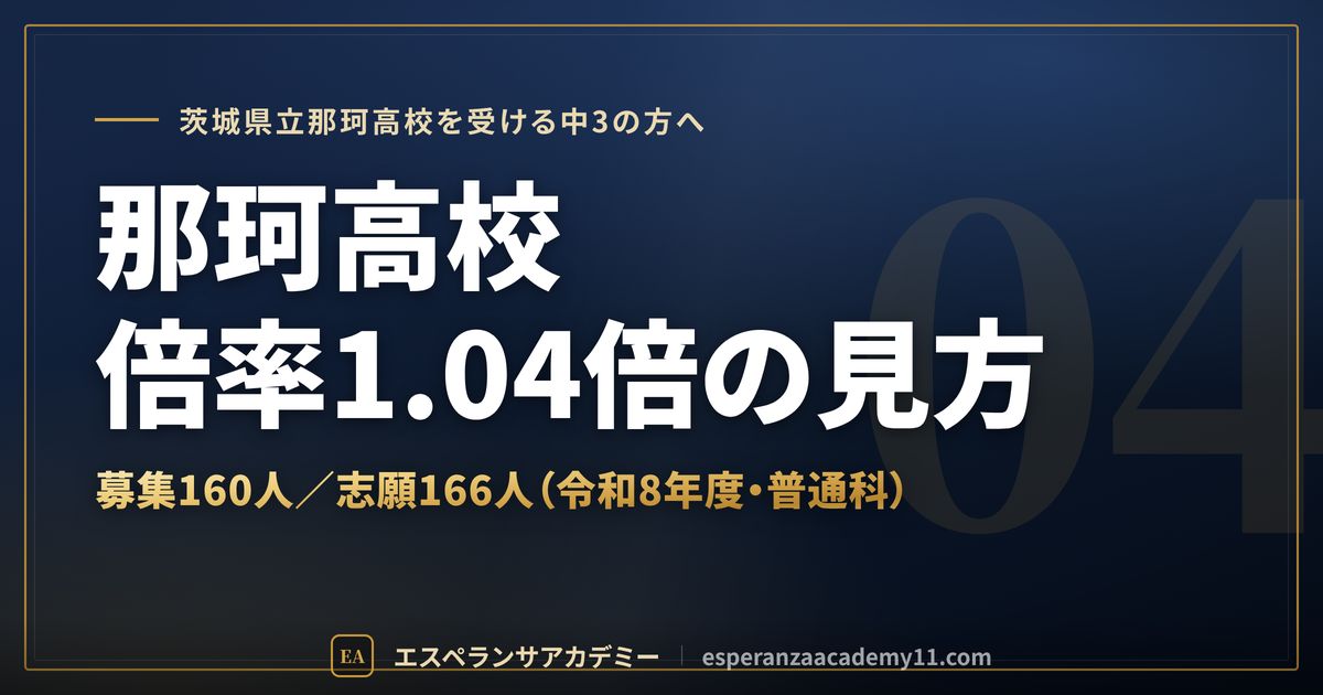 那珂高校の倍率1.04倍の見方
