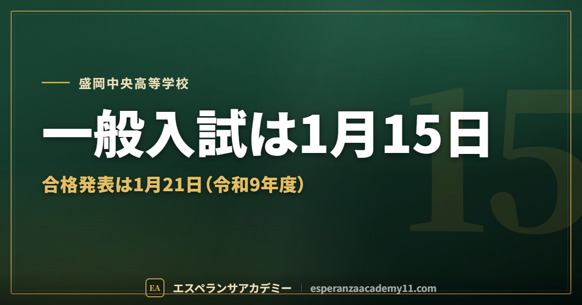 盛岡中央高校の入試対策ガイドの見出し画像