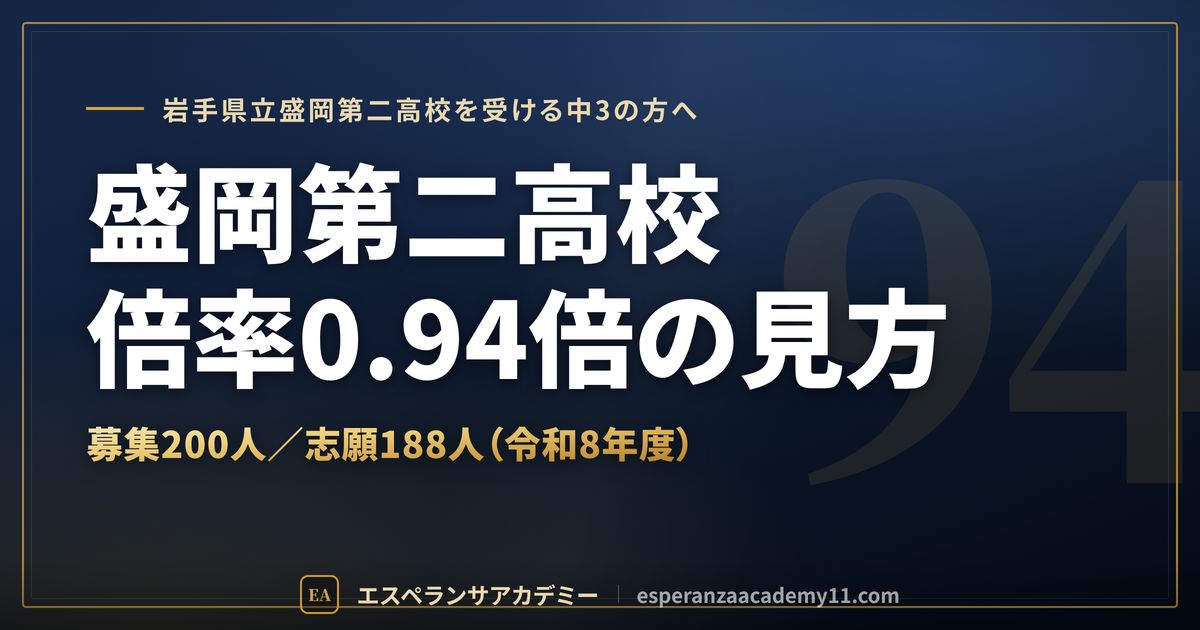 盛岡第二高校の志願倍率0.94倍の見方