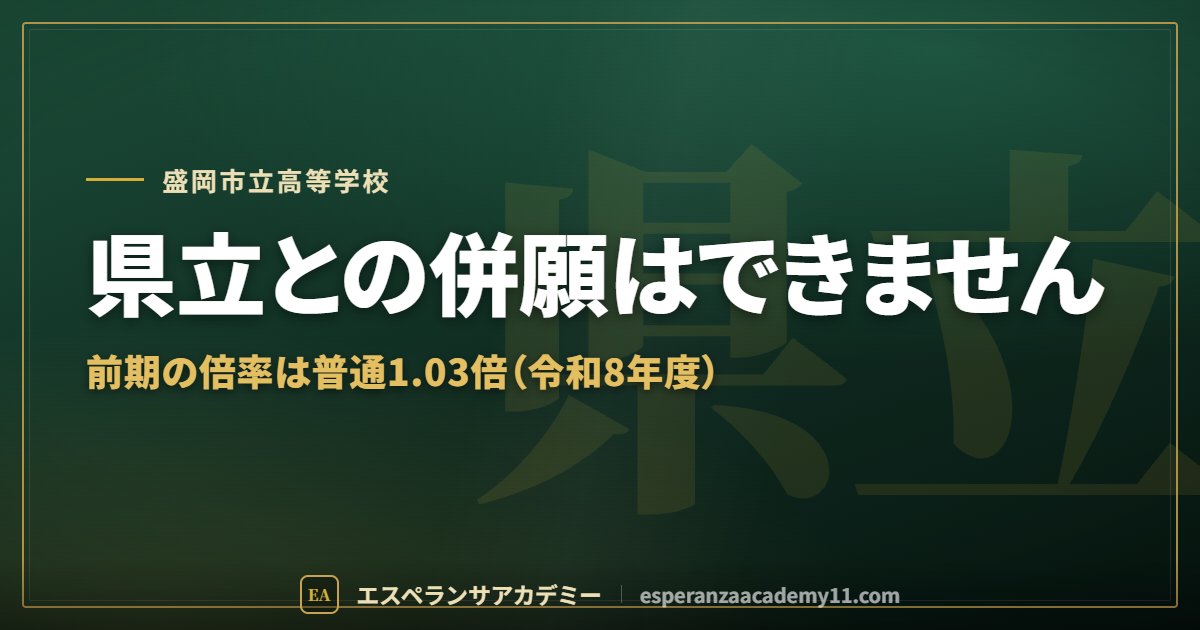 盛岡市立高校の入試対策ガイドの見出し画像